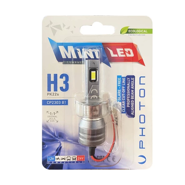 MINI H3 12-24V COMPACT LED (TEKLI BLISTER)