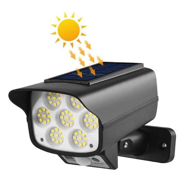Ayt Powermaster SH-863A Kamera Görünümlü Hareket Sensörlü 63 Ledli Solar Güneş Enerjili Lamba Bahçe Aydınlatma - 2