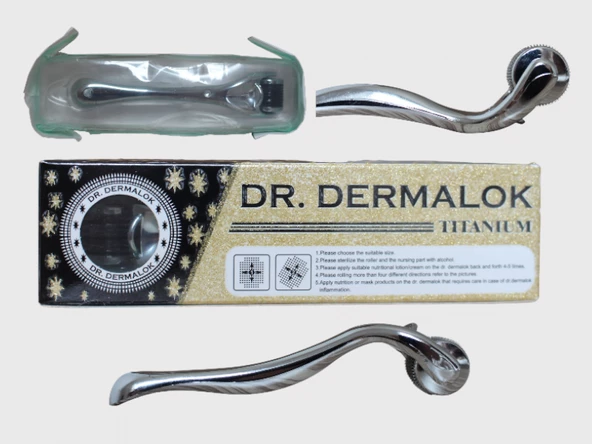 Dr.Dermalok 1mm Silver Dermaroller 540 Iğneli Titanyum Masaj Aleti Silver