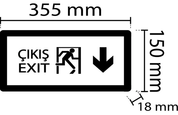 Noas Acil Çıkış 3W Aşağı Çift Yönlü Acil Çıkış Armatürleri Yönlendirme Levhası - 3