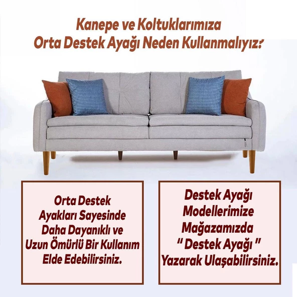 Mobilya Koltuk Kanepe Sehpa Masa Ayağı Ayakları M8 Civatalı Bağlantı Aparatlı 4'lü Set Ahşap 15 cm - Resim 4