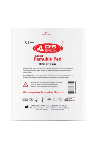 Steril Pamuklu Ped 10x10cm Tekli 2 Adet - 2