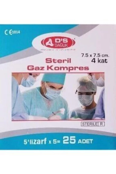 Ds Steril Gaz Kompres Spanç 7.5 X 7.5cm 25'li 4 Paket 100 Adet