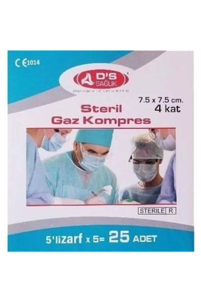 Steril Gaz Kompres 7.5x7.5 5 X 5=25 Li Zarf