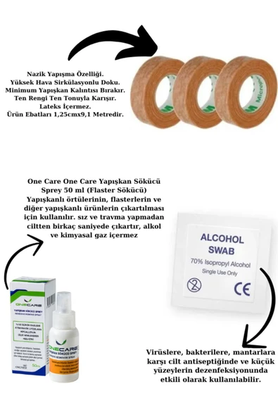 Micropore Estetik Burun Bandı ( 3lü Paket) TEMİZLEYİCİ MENDİL BANT SÖKÜCÜ HEDİYELİ - 1