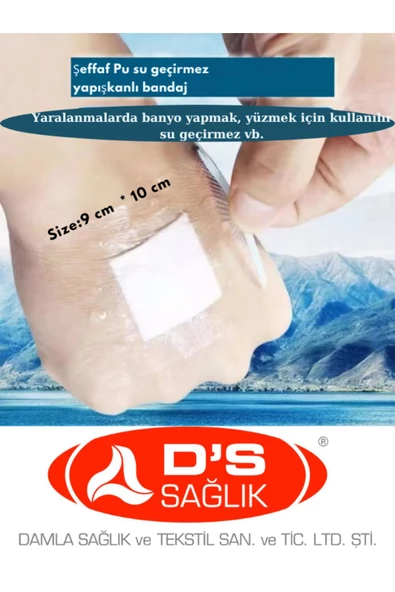 Su Geçirmez Şeffaf Pu Film PEDLİ Örtü- DENİZ,HAVUZ,BANYO ÖRTÜLERİ 9cm * 10 cm (25 adet) - 2
