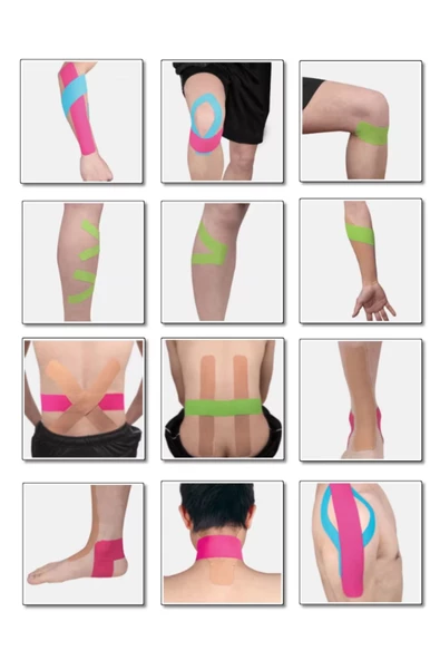 Sport Tape Kirmizi Renk Kinezyo Sporcu Bandı Ağrı Bandı 5 Metre X 5 Cm Kirmizi.