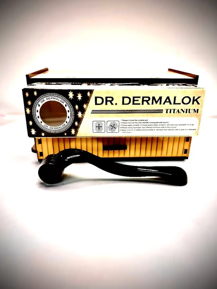 Dr.Dermalok 0.50mm Siyah Dermaroller 540 Iğneli Titanyum Masaj Aleti Siyah