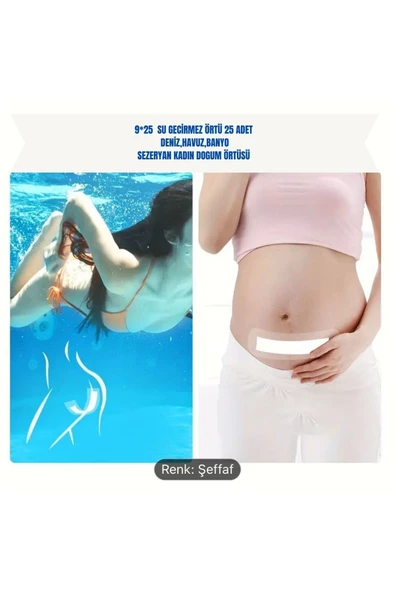 Su Geçirmez Şeffaf Pu Film Pedli Örtü- Deniz,havuz,banyo Örtüleri 9cm*20cm (25 ADET) - 3