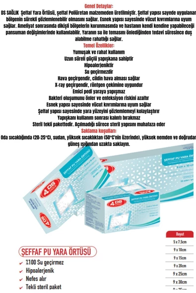 Su Geçirmez Şeffaf Pu Film Pedli Örtü-dövme,deniz,havuz,banyo Örtüleri 9cm*25cm (25 ADET) - 2
