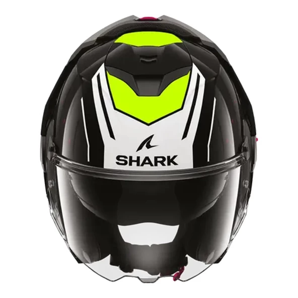 SHARK OXO RYDGER SİYAH BEYAZ SARI ÇENE AÇILIR KASK - Resim 3