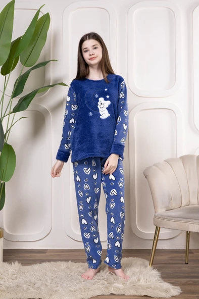 Kız Çoçuk Figürlü Polar Pijama Takımı - 2
