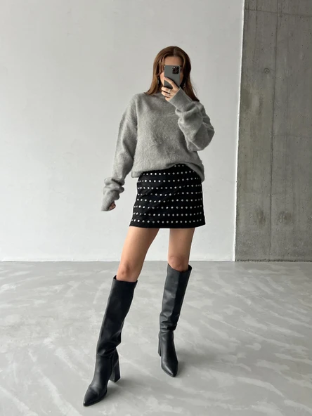 Gri Marka Model Yumoş Triko Kazak - 6