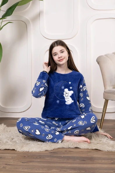 Kız Çoçuk Figürlü Polar Pijama Takımı