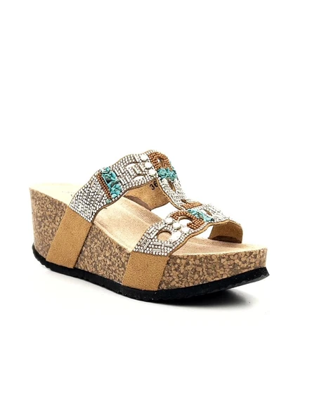 Guja 25Y101 Kadın Taşlı Comfort Dolgu Topuk Terlik - 6
