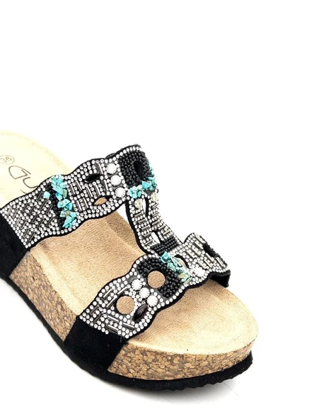 Guja 25Y101 Kadın Taşlı Comfort Dolgu Topuk Terlik - 5