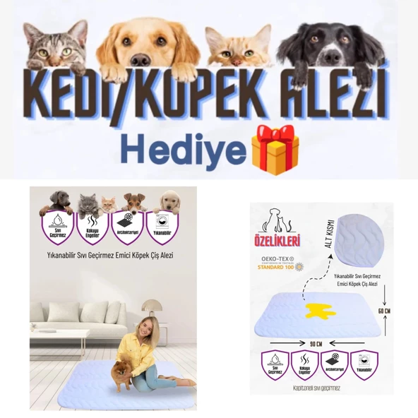 Kedi/Köpek Kurulama Havlusu Süper Su Emici Tüm Irk Köpekler Ve Kediler Için Çiş Alezi hediyeli - 6