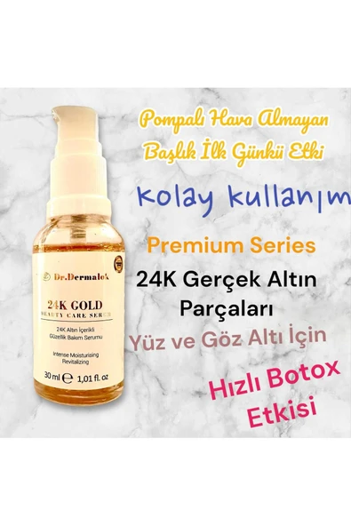 24k Altın Parçacıklı Premium Series Hızlı Botox Etkisi Kırışıklık Karşıtı Cilt Bakım Serum 30 ml