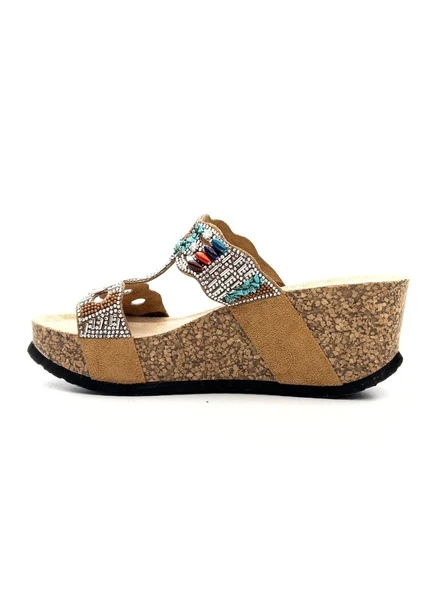 Guja 25Y101 Kadın Taşlı Comfort Dolgu Topuk Terlik - 9