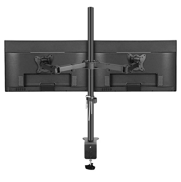 Monozone 2li Çift Kol Monitör Tutucu Led Tv Full Hareketli Çelik Masa Tutucu 17-32inç LCD Masaüstü Standı Desteği - 3