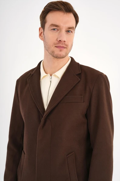 Chill Kahverengi Erkek Kaşe Kaban - 4