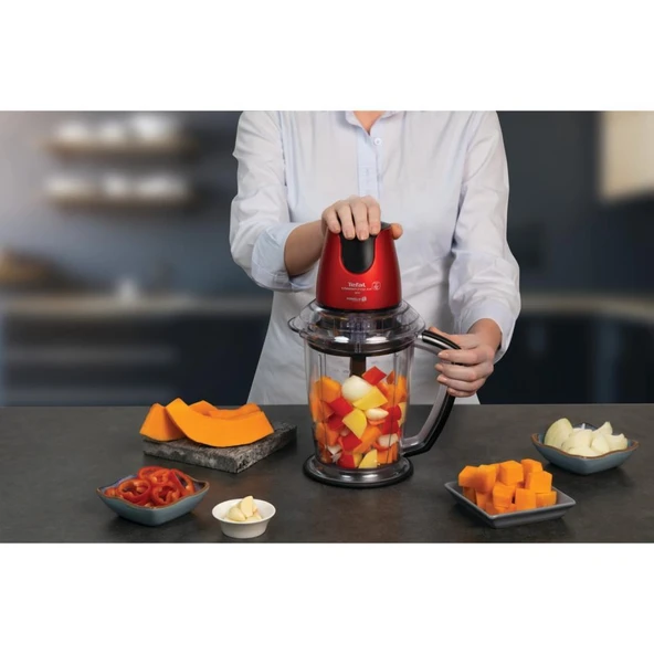Tefal MB4705 MasterChop Powelix Maxi 4 Bıçaklı Rondo ve Doğrayıcı 500 W Kırmızı - 4