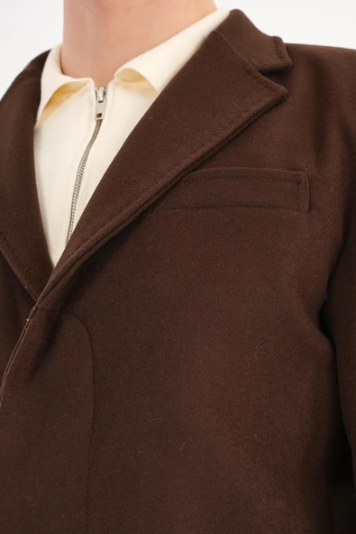 Chill Kahverengi Erkek Kaşe Kaban - 5