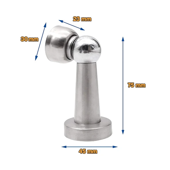 Mıknatıslı Ayaklı Metal Kapı Tutucu Çarpma Önleyici Durdurucu Stoper Vidalı Tampon Krom 1 Adet - Resim 5