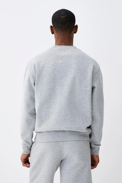 Süperlife Erkek Bisiklet Yaka Rahat Kalıp 3 iplik İçi Polarlı Kalın Sweatshirt SPR25SW36 - 2