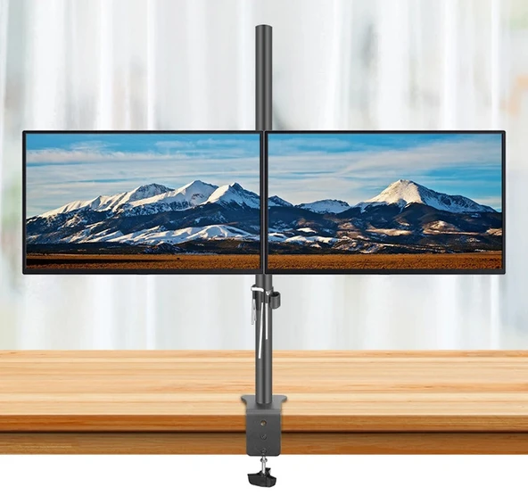Monozone 2li Çift Kol Monitör Tutucu Led Tv Full Hareketli Çelik Masa Tutucu 17-32inç LCD Masaüstü Standı Desteği - 5
