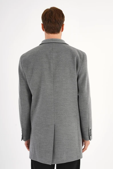 Chill Gri Erkek Kaşe Kaban - 3