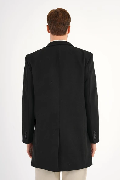 Chill Siyah Erkek Kaşe Kaban - 3