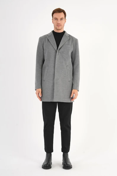 Chill Gri Erkek Kaşe Kaban - 2