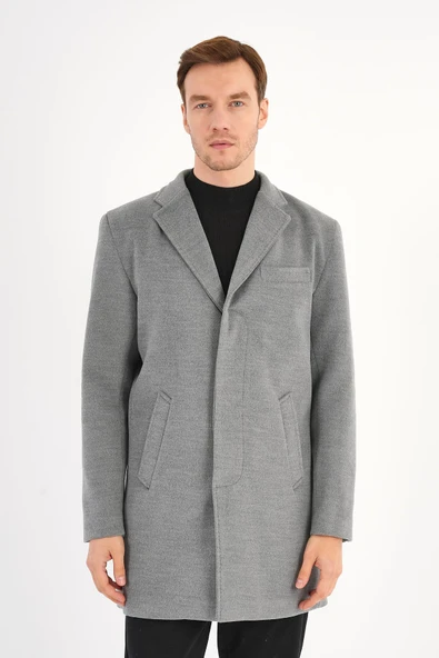 Chill Gri Erkek Kaşe Kaban