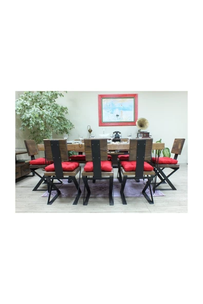 NT Concept Ntconcept Masif Ağaç Yemek Masası - 85cm-200cm Masa - 2