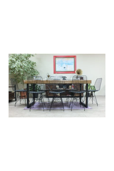 NT Concept Ntconcept Masif Ağaç Yemek Masası - 85cm-150cm Masa - 5