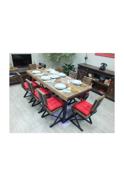 NT Concept Ntconcept Masif Ağaç Yemek Masası - 85cm-150cm Masa - 3