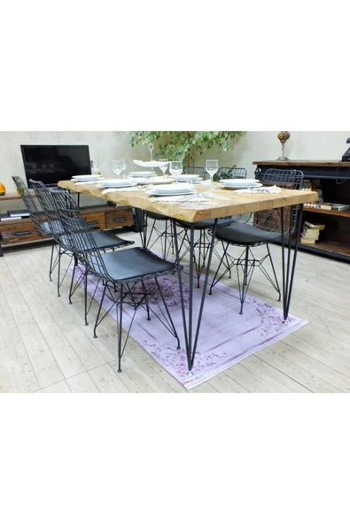 NT Concept Ntconcept Doğal Ağaç Yemek Masası - (85cm-210cm Masa)