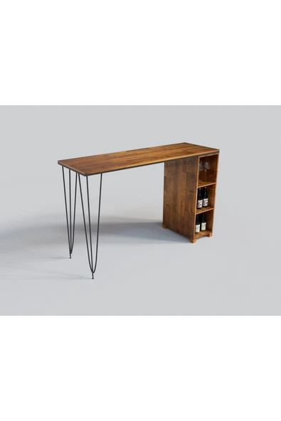 NT Concept Ntconcept Masif Ahşap Mutfak Ve Bar Masası(140cm-60cm-h105cm)