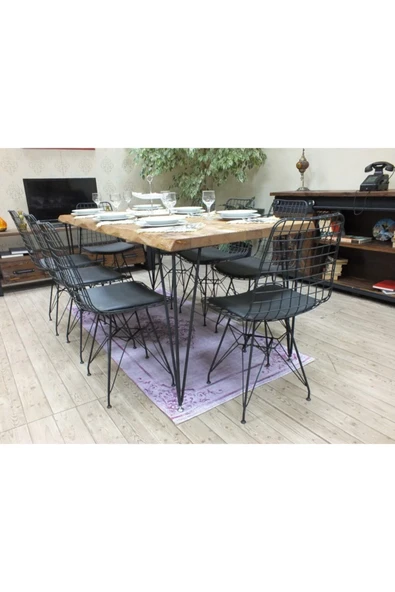 NT Concept Ntconcept Doğal Ağaç Yemek Masası - (85cm-185cm Masa) - Resim 4