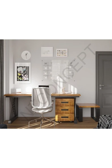NT Concept Ntconcept Lavie Üçlü Ofis Ve Çalışma Odası Takımı(200cm)