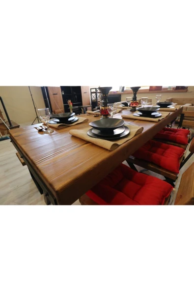 NT Concept Ntconcept Masif Ahşap Yemek Masası - 100cm-260cm Masa - 8