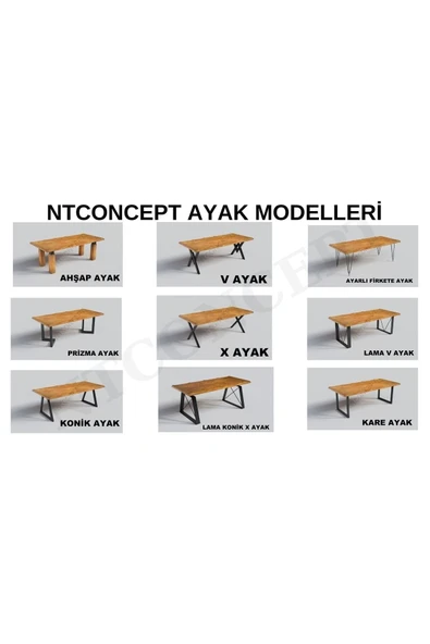 NT Concept Doğal Ahşap Yemek Masası (85CM-150CM MASA-SADECE MASA) - Resim 8
