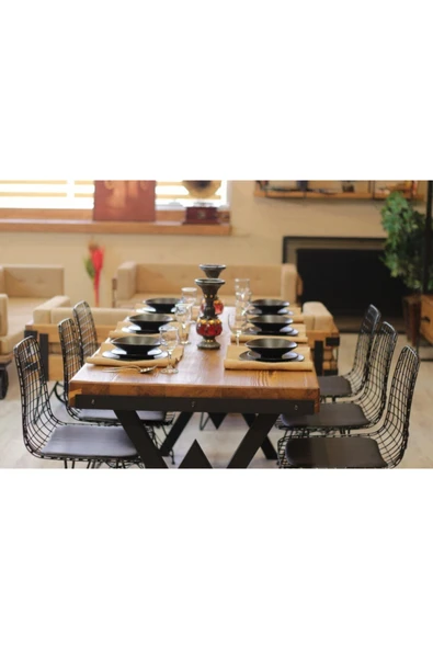 NT Concept Ntconcept Masif Ahşap Yemek Masası - 60cm-120cm Masa