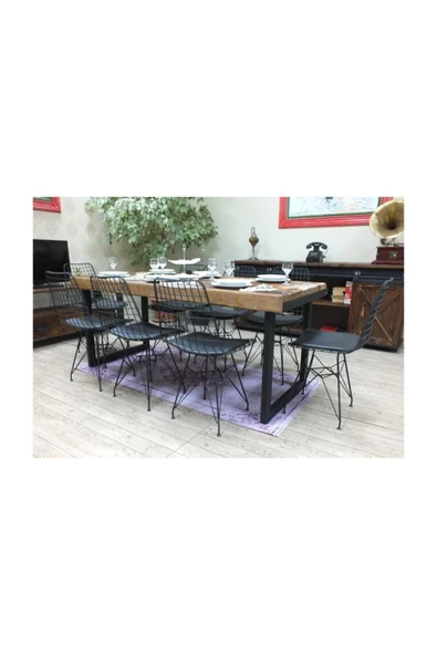 NT Concept Ntconcept Masif Ağaç Yemek Masası - 100cm-200cm Masa - Resim 6