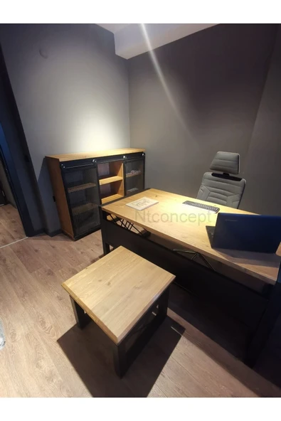 NT Concept Masif Ağaç Ofis Dörtlü Takım 180cm - 2