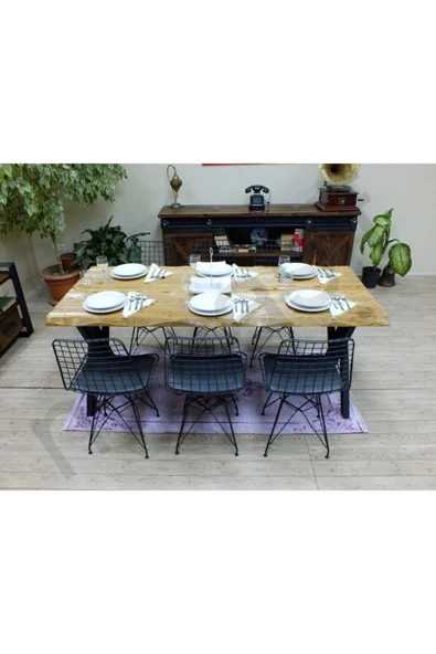 NT Concept Ntconcept Doğal Ağaç Yemek Masası - (60cm-120cm Masa) - Resim 5