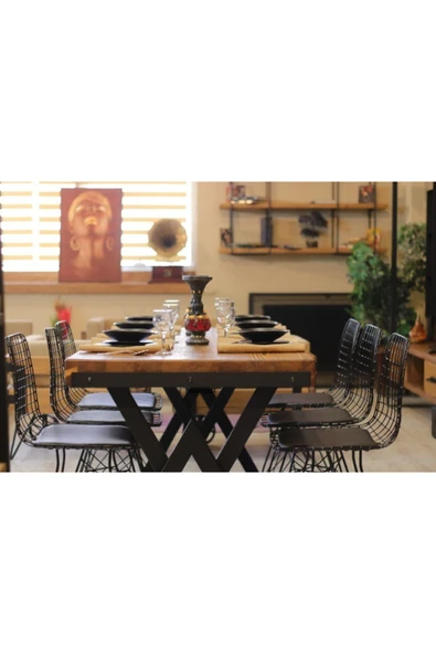 NT Concept Ntconcept Masif Ahşap Yemek Masası - 100cm-220cm Masa - Resim 3