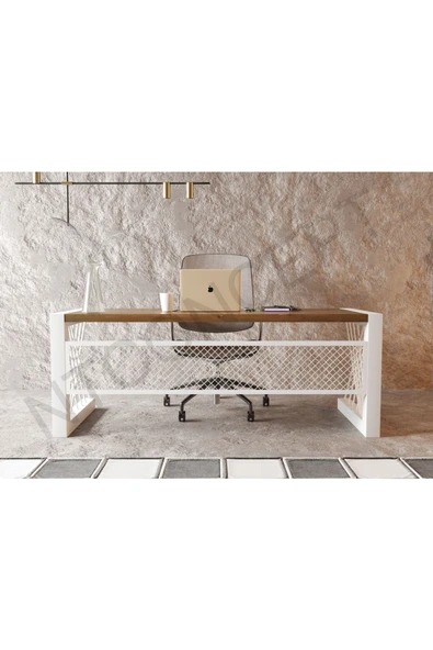 NT Concept Alfa Normal Ceviz Renk Masif Ahşap Ofis Ve Çalışma Masası(75cm-200cm)