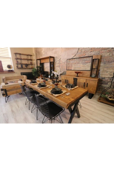 NT Concept Ntconcept Masif Ahşap Yemek Masası - 60cm-120cm Masa - Resim 7